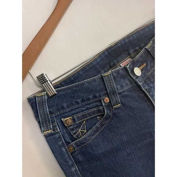True Religion 31 Jeans Y2k Style Low Rise Logo Flap Pockets Bootcut Stretch - Picture 7 of 12